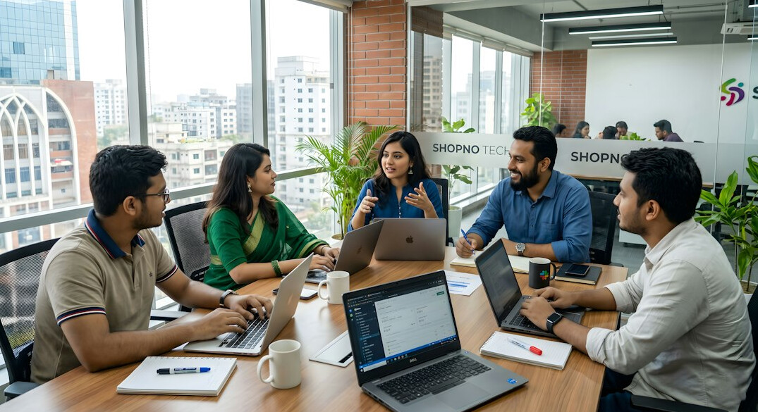 team meeting in modern office